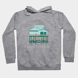 House on the Pier Pixel Art Hoodie